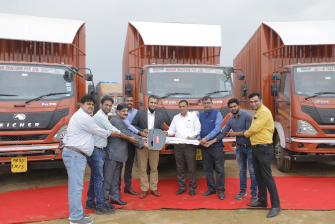 We are delighted to deliver 22 vehicles of Eicher BSVI Pro 2110 and Pro 2059 to North South Logistics – Mr CR Verma at Manesar